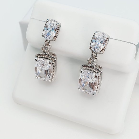 "925 Sterling Silver Cubic Zirconia Earrings, U19254849 - Picture 3 of 11